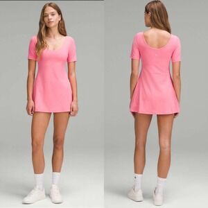 Lululemon Align Short-Sleeve Dress Sakura Pink Athletic Activewear Womens Size 6